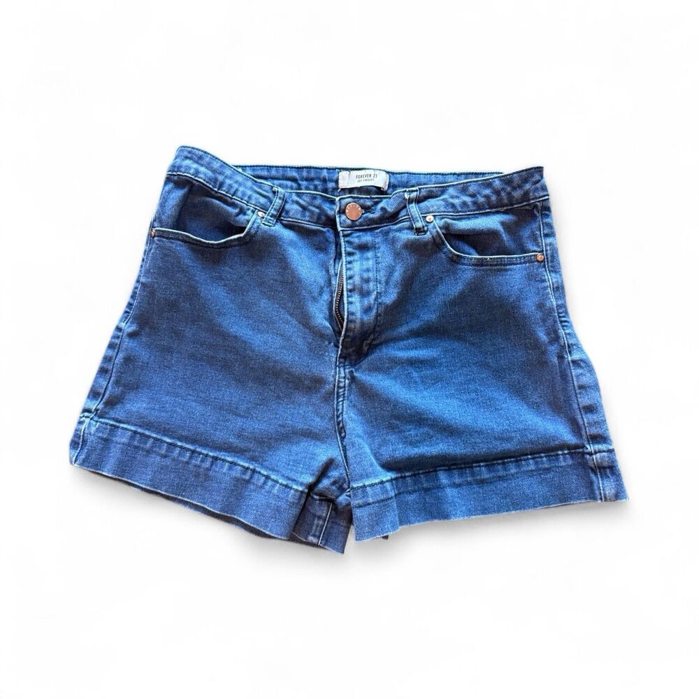 Forever 21 Women's Blue Denim Shorts, Cuffed Size 31